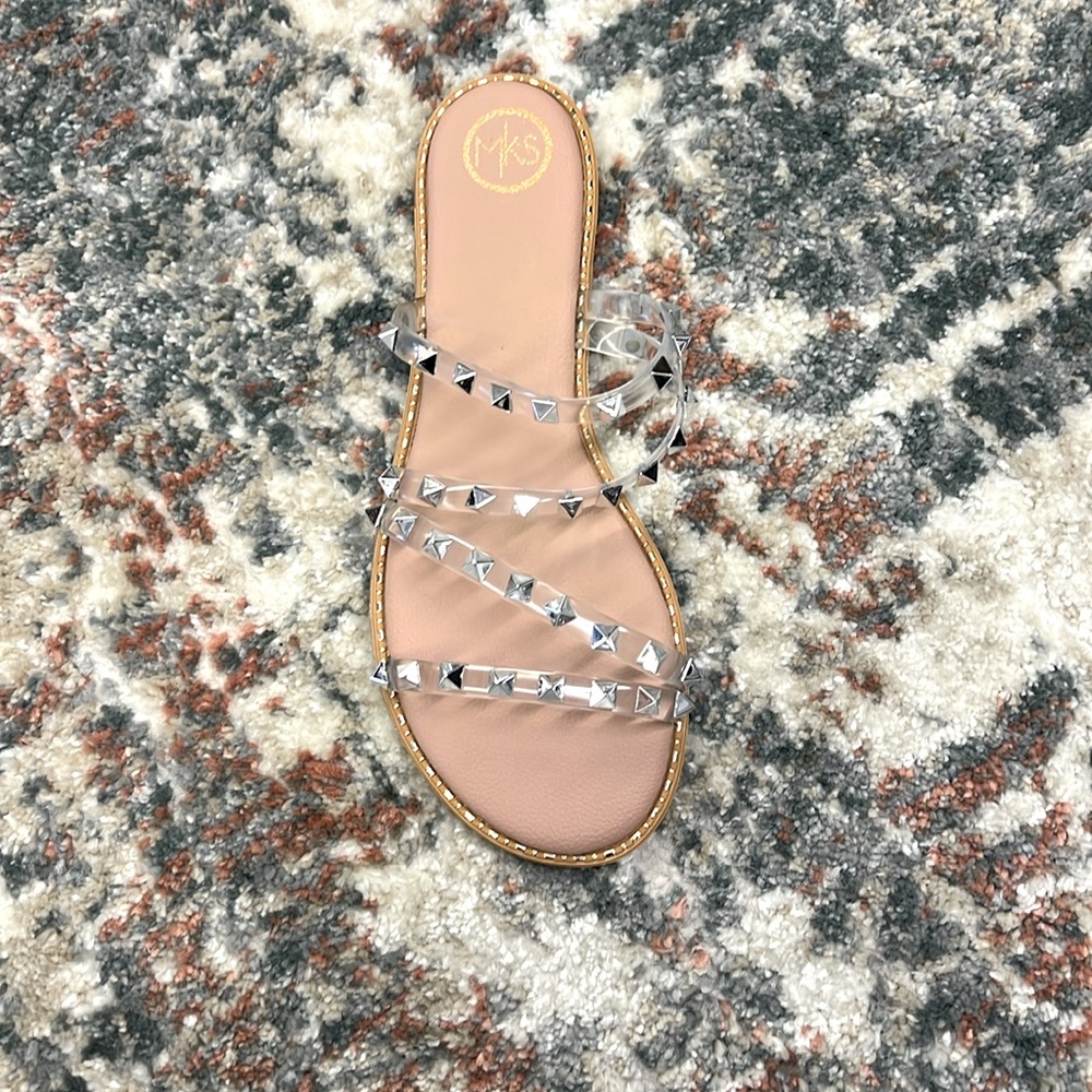 Nude Studded Strap Sandals- NWT